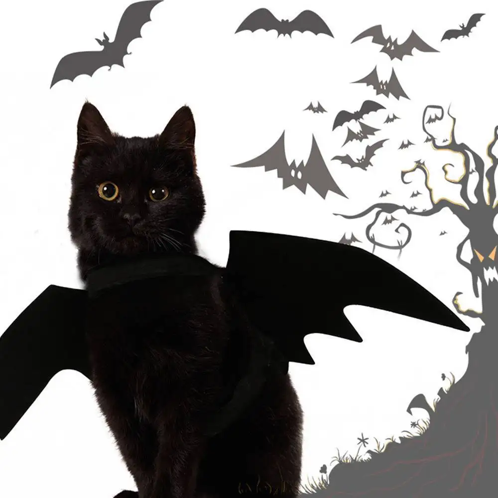 Pet Cat Costumes Bat Wings Vampire Black Cute Fancy Dress Up Pet Dog Cat Halloween Costume Gift Pet Cat Costumes Bat Wings Vampire Black Cute Fancy Dress Up Pet Dog Cat Halloween Costume Gift