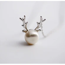 Athemis silver necklace pearl Cornu Cervi style pendant for Silicone dolls real doll and sex doll Christmas gift
