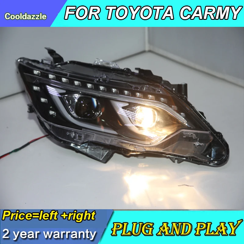 Фары для Toyota Camry 2015 года передние фары поворотный сигнал дневные ходовые огни