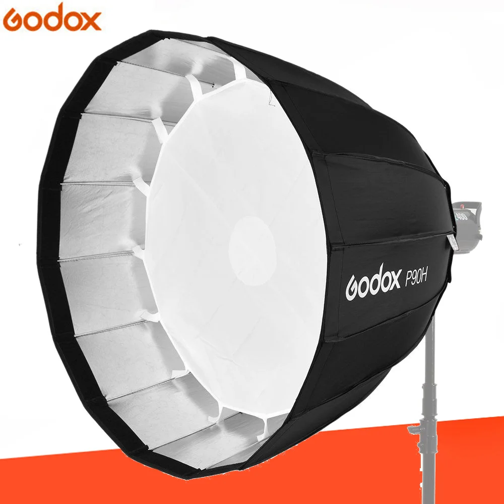 

Godox Portable P120H 120CM Metal Rod Deep Parabolic Softbox Bowens Mount Umbrella Reflector High Temperature Studio Softbox