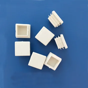 

25*25mm Milky White Square Pipe Plug Plastic Tube Plug Pipe Fittings Furniture Square Foot Mats Dustproof 20pcs