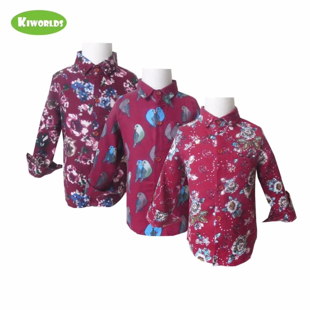 Spring new design, red cotton long sleeved shirts for boy and girl
