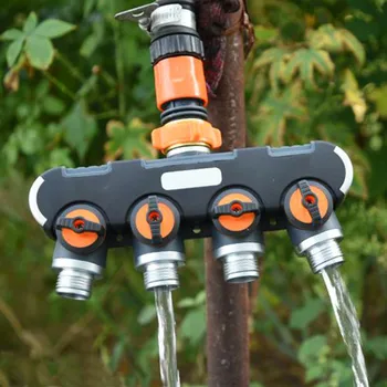 

ISHOWTIENDA Hose Splitter Plastic adapter Garden Hose Splitter 4 Way Rubberized Tap Hose Connectors Water Distributor#529g25