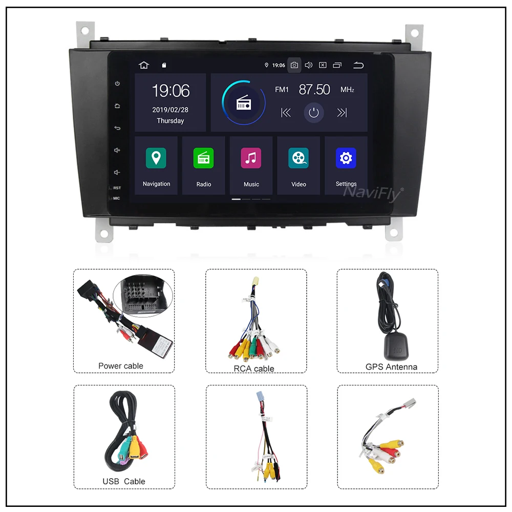 Sale 8" Android 9.0 IPS DSP Car radio audio Player For Mercedes/Benz C-Class W203 C180 C200 CLK W209 CLS W219 GPS Navigation WIFI RDS 5