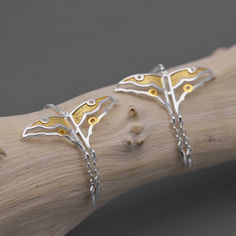 Lotus весело Настоящее серебро 925 проба Натуральный творческий ручной Fine Jewelry полая