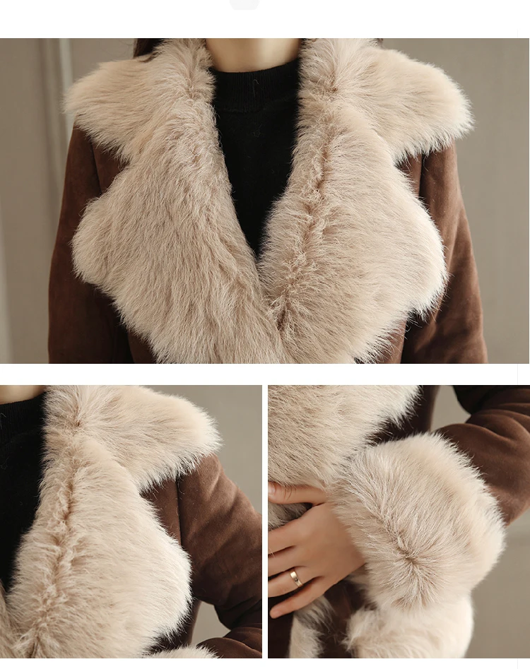 Зимняя длинная Вельветовая куртка из искусственного меха, плотное теплое пальто, женская винтажная куртка с карманами, уличная Осенняя верхняя одежда LM001