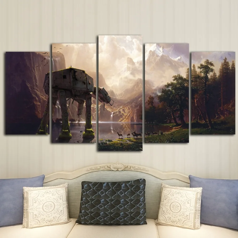 

Painting Wall Art HD Prints 5 Pieces Star Wars Movie Home Decor Modular Room Background Pictures Modern Artwork Canvas Poster
