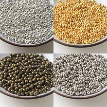 Produção de joias, faça você mesmo contas de metal ouro/rodio/tom bronze suave bola espaçadora contas para fabricação de jóias 2/2.5/3/4/5/6/8/10mm
