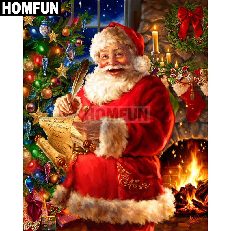 

HOMFUN Full Square/Round Drill 5D DIY Diamond Painting "Santa Claus" Embroidery Cross Stitch 5D Home Decor Gift A03782