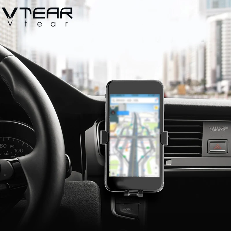 Vtear, универсальный автомобильный держатель для телефона, крепление для смартфона, авто-замок, регулируемый телефонный гравитационный кронштейн, поддерживающие аксессуары, автомобильный стиль