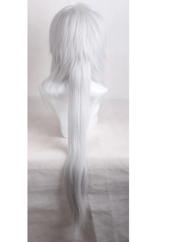 greek goddess costume Jiraiya Silvery White long straight cosplay costume wig with chip ponytail + wig cap wonder woman costume