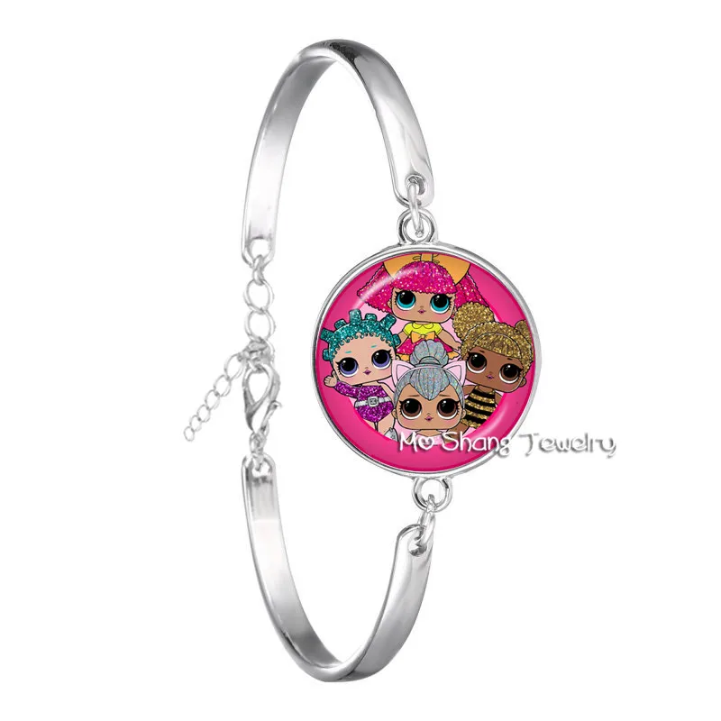 

Trendy Glass Dome Bangle 18mm Glass Cabochon Cartoon Jewelry Kids Round Glasses Bracelet For Women Girls Gift For Kids