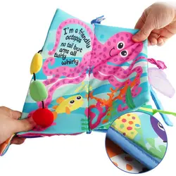 Экологически чистый мягкий Книга из ткани для детей раннего обучения игрушки милые мультфильм сельскохозяйственных животных Ocean рыба
