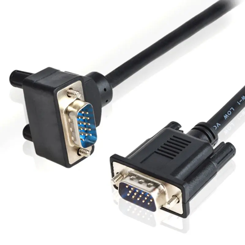 

VGA Angle cables 90 Degree Down Angled Direction 15pin 3+6 ,VGA Cable 1.5m 3m 5m 10m For Projector,Computer,Monitor HDTV 1080P