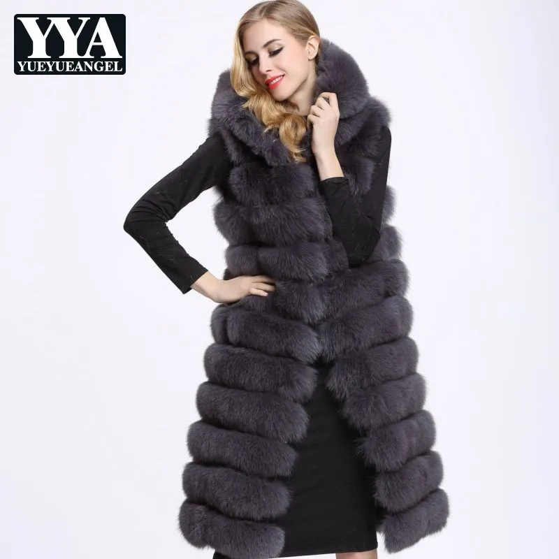 Décontracté 1 Longues Grande Mode 2 Slim Renard Faux Capuche Fourrure 4xl À 4 Fit 3 D'hiver Manteaux Manches 5 S 2019 Chaud Épais Veste Outwear Femmes En Partie Taille 67q4S