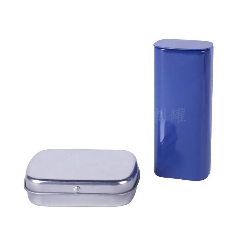 100pcs Plain Silver Tin Candy Box 60x50x15mm Rectangle Tea leaves Mint