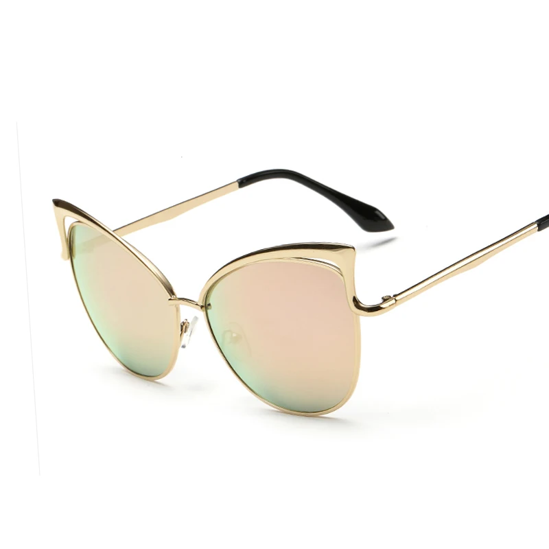 

New fashion real metal frame sunglasses women brand designer retro vintage sunglasses cat eye glasses oculos de sol feminino