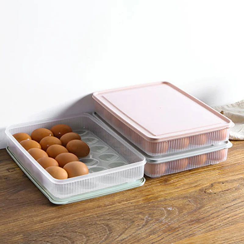 

Creative Plastic 24 Grid Egg Carton Kitchen Storage Box Eggs Holder Stackable Freezer Storage Organizers Egg Storage Container