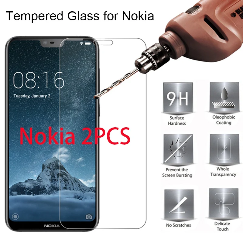 

2PCS Hard Screen Protector For Nokia 7.1 Plus Toughed Protective Glass For Nokia 6.1 5.1 Plus HD Tempered Glass For 3.1 Plus