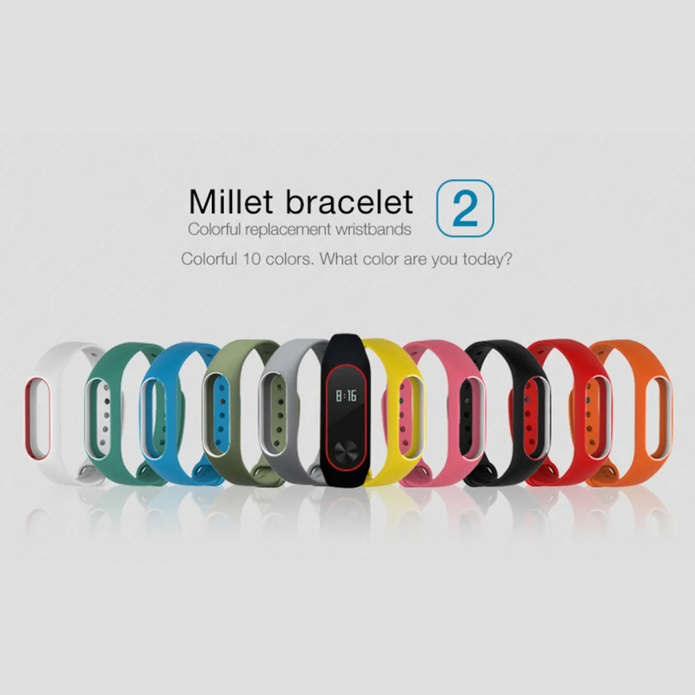 2018 сменный ремешок для Xiaomi mi Band 2 силиконовые браслеты цветной умный Браслет Xio |
