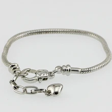 Серебряный цвет змеиная цепь браслет с омаром и браслет 17 см-20 см Pulseras