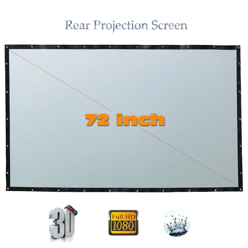 

Yovanxer HD Rear Projector Screen High Brigtness 72 inches Behind Projection for LED LCD Movie 16:9/4:3 optional