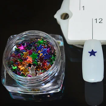 1 Box 5mm Star Sheet Sparkling Nail Art Sequins Decoration Manicure Glitter Nails Art Tools Colorful Nail Art Decors #PZ-30