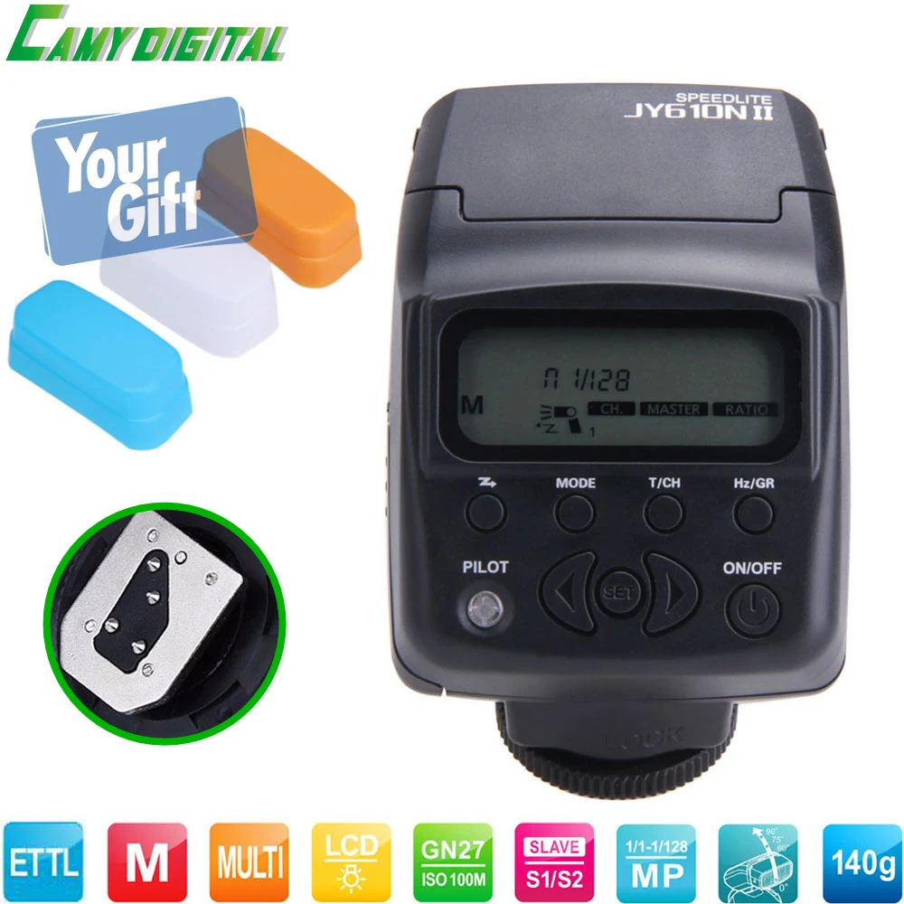 

Viltrox JY-610N II GN27 Mini On-Camera Flash Speedlite i-TTL with LCD+3 Color Filters Gift For Nikon D3200/D3100/D3300/D5300,etc