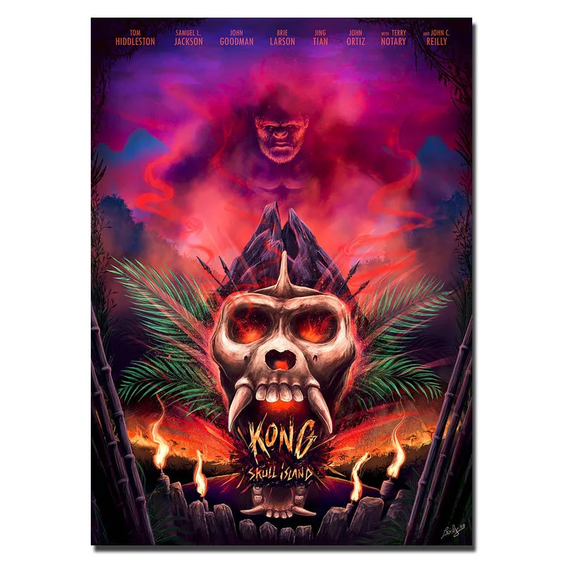Hot Kong Skull Island 2017 Movie Silk Or Canvas Poster 18