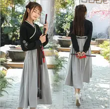 Vintage Chinese Style Classical Sweet Lolita Hanfu Tops+Skirt Dress Mori Girl Embroider Retro Asian Style Hanfu Long Dress