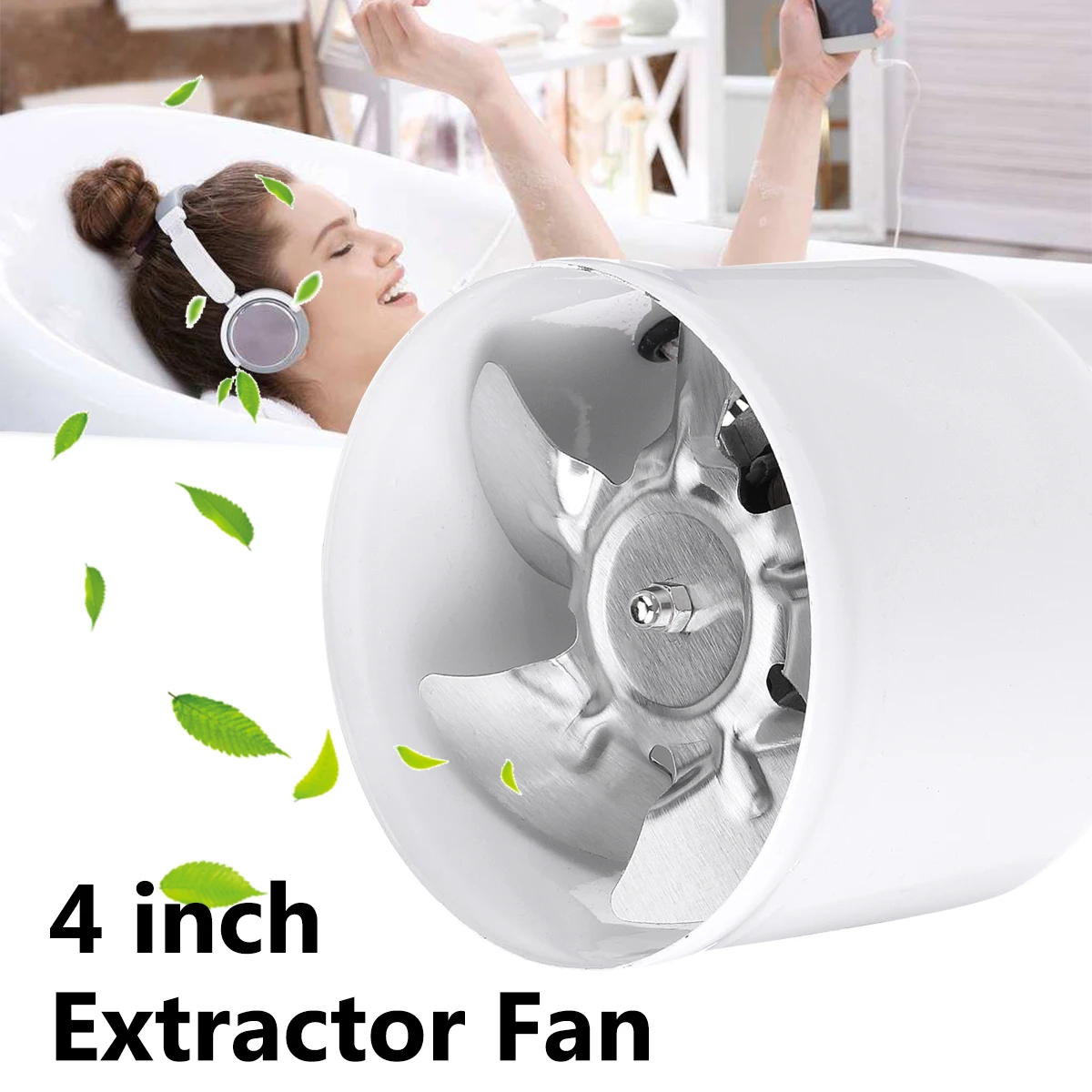 4'' 100mm Round Duct Fan High Speed Toilets Window Exhaust Fan Ventilation Ventilator 220v Quiet Industrial Exhaust Vent Fan