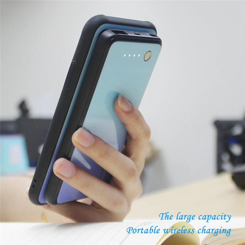 

2019 5000mAh Wireless Magnetic Battery Charging Cases For Samsung Galaxy Note 8 Note 9 Power Case Separate Power Bank Pack