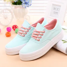 hot Platform shoes Canvas shoes woman fashion 2016 white women shoes Casual shoes Black plus size 4.5-9 tenis feminino