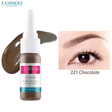 Famisoo 221 шоколад полу Перманентный макияж татуировки пигмент Микро Пигмент Цвет для бровей затененные косметические коричневые чернила