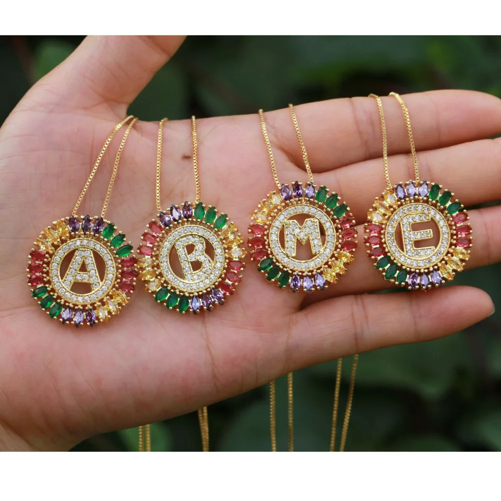 Ожерелье с подвеской с надписью "имя алфавита", ожерелье с кубическим цирконием, чокер с цепочкой, персонализированные ювелирные изделия для женщин