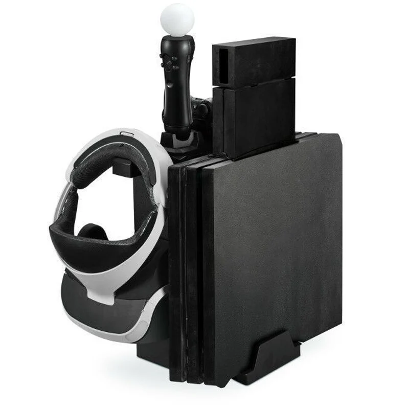 

TENZERO Game Disk Storage Tower Stand Holder For PS4 Slim PS4 PRO For PS VR Controller Move Charging and Console Cooling Fan