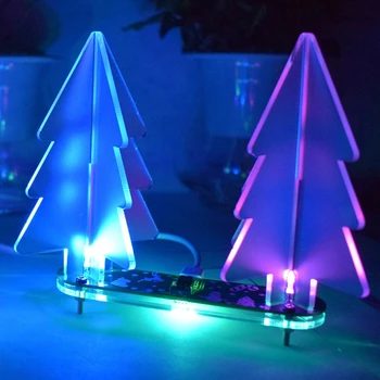 

DIY Full Color Changing LED Acrylic 3D Christmas Tree Electronic Learning Kit