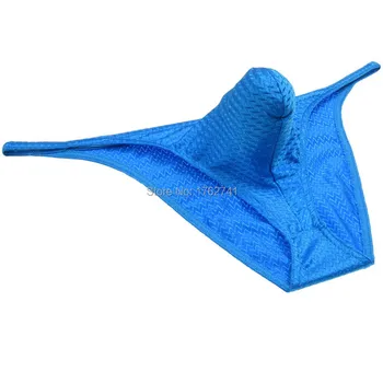 

Sexy Male Bikini Knitted Liquid Posing Trunks Men Underwear Shiny Cheeky Briefs