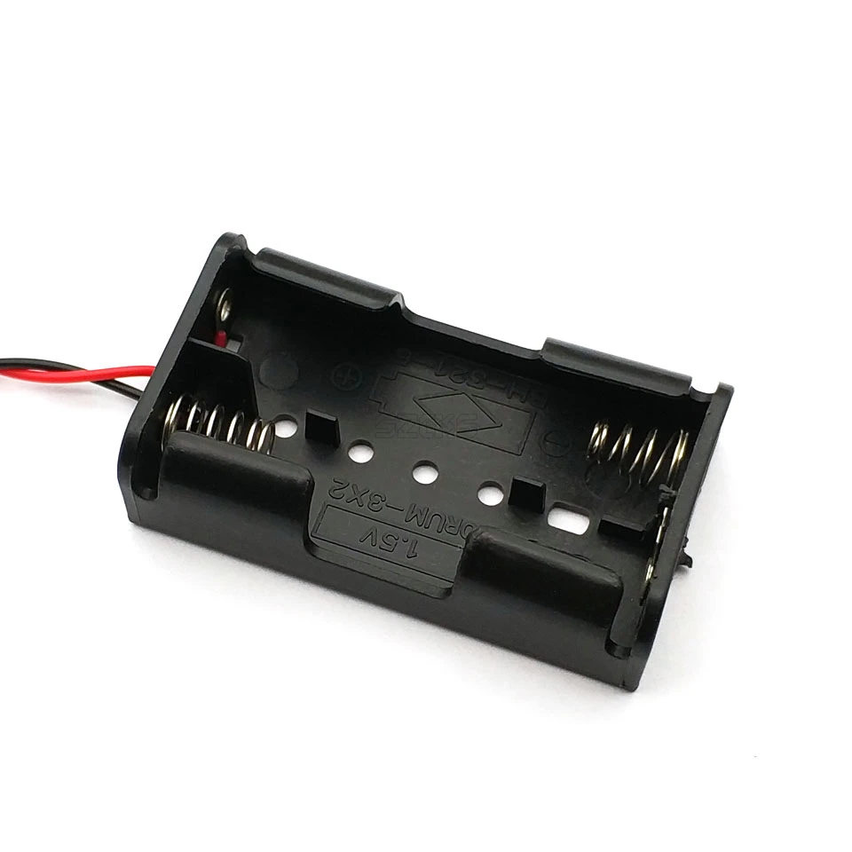 

5Pcs 2 x 1.5V AA Battery Holder Case Box Black w Wire Leads