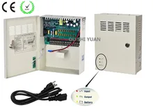 CCTV 18 canaux entrée AC 100-240V dc 12V 10A UPS Box alimentation batterie de soutien CE ROHS pour caméra de vidéosurveillance