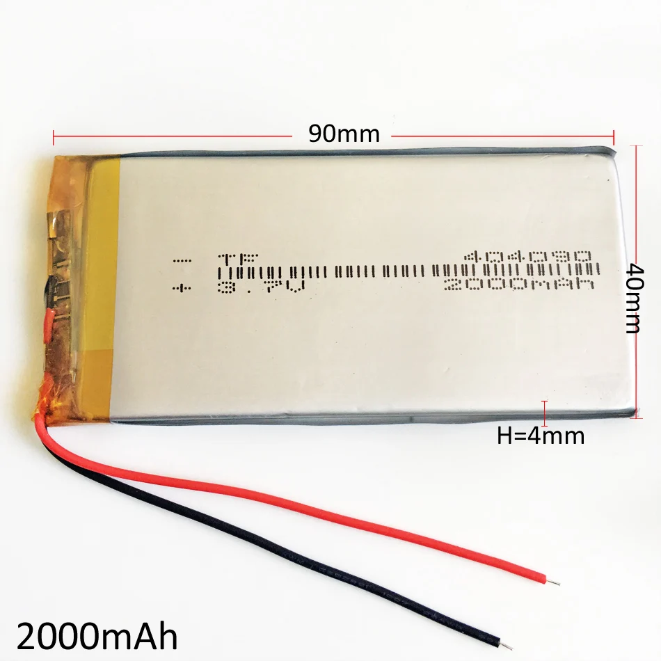 

3.7V 2000mAh Lithium Polymer LiPo Rechargeable Battery Li cells power For GPS Camera speaker electronics products 404090