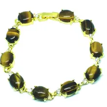 Инкрустацией золотом Браслет тигровый глаз Ювелирные изделия с драгоценными камнями