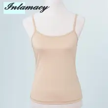 Летний Тонкий натуральный шелк камзол женский Шелковый Регулируемый бретельки подложка шелковая блузка