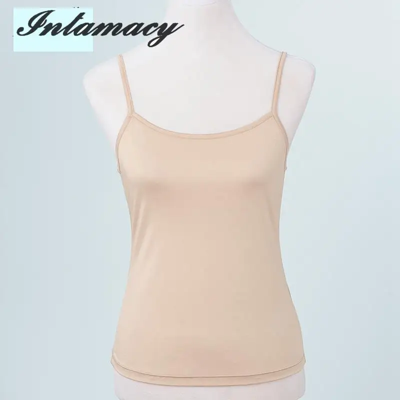

Summer Thin 100% real Silk Camisole Female Silk Adjustable Straps Backing Silk Blouse