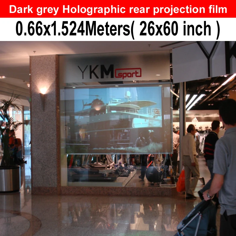 0,66*1,524 м Высокое Разрешение клей темно-серый голографическая пленка проекционный экран