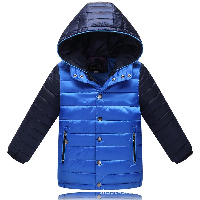 

Baby Boys Clothes New Brand Arrivals 2016 Fashion Patchwork Hooded Warm Jacket Casual Cotton Children's Outwear Down Parka Coat