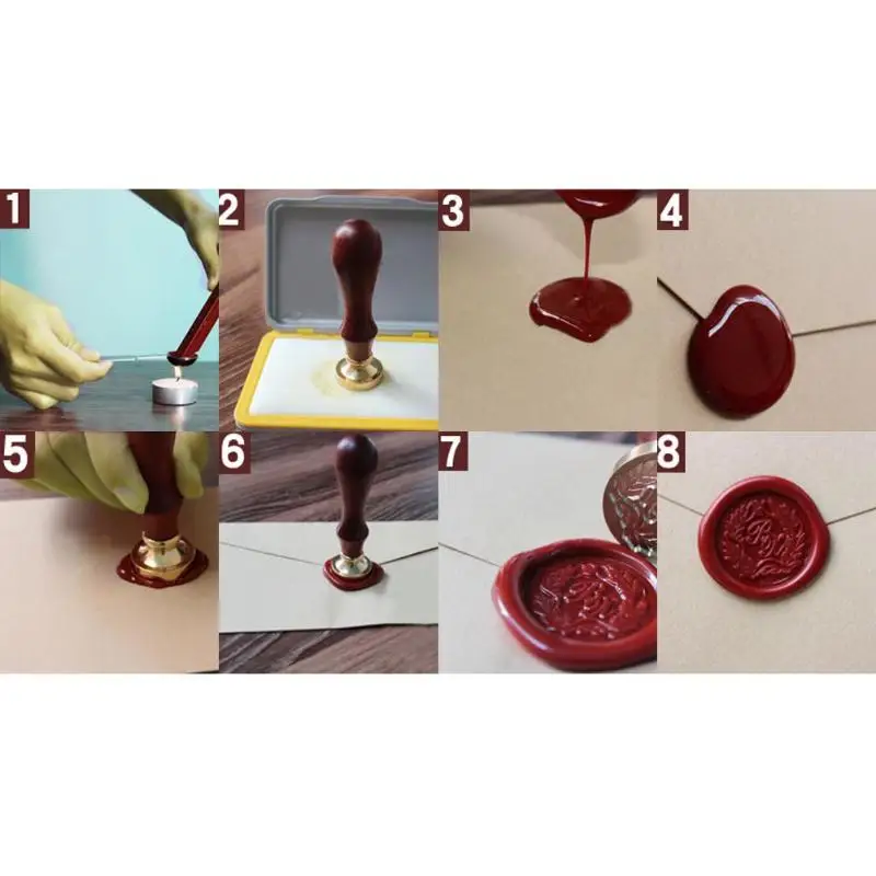  Retro Sealing Wax Stamp Blessing Word Wedding Post Invitation Decorative Ancient Seal Stamps with W - 32899531410