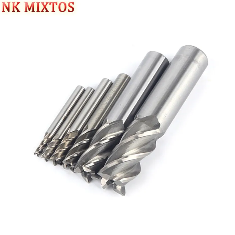 High Quality 7pc 4 6 8 10 12 16 20mm HSS Straight Shank 4 Flutes End Mill Milling CNC Cutter Drill Bits Offers High Quality 7pc 4 6 8 10 12 16 20mm HSS Straight Shank 4 Flutes End Mill Milling CNC Cutter Drill Bits Offers