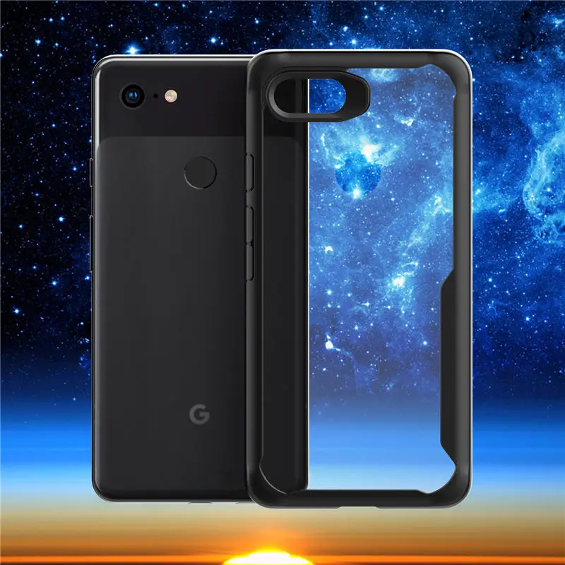 

For Google Pixel 3 XL 3XL Case Shockproof Transparent Hard PC +TPU Bumper Armor Back Cover For Google Pixel 3 capa coque fundas