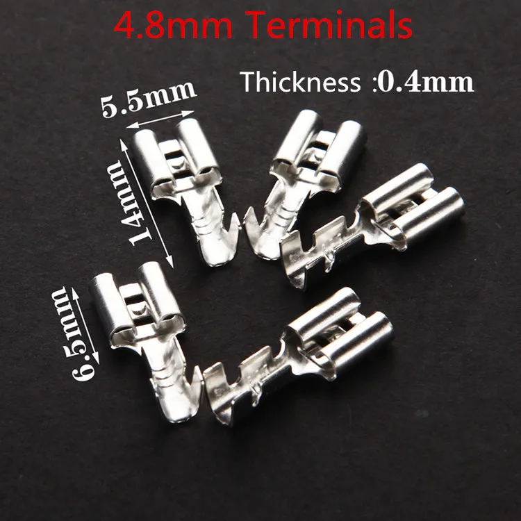 50PCS T001 Splice 4.8mm Crimp Terminal Connection Terminal Wiring